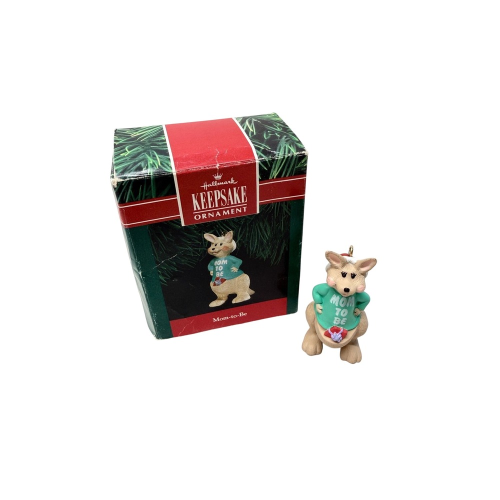 Vintage 1991 Hallmark Keepsake Ornament Mom-to-Be Kangaroo Miniature with Box